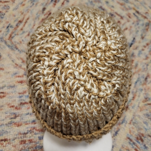 Hand Crafted unisex rib knit winter beanie hat size Adult medium to large - Picture 4 of 9